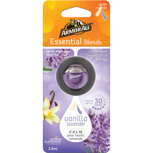 Armor All Vent Air Freshener Essential Blends Vanilla Lavender 2.5mL