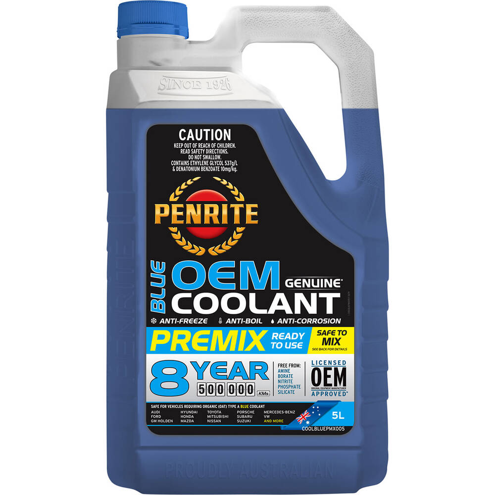 Penrite Blue Long Life Anti Freeze / Anti Boil Premix Coolant - 5L