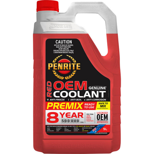 Penrite Red Long Life Anti Freeze / Anti Boil Premix Coolant - 5L